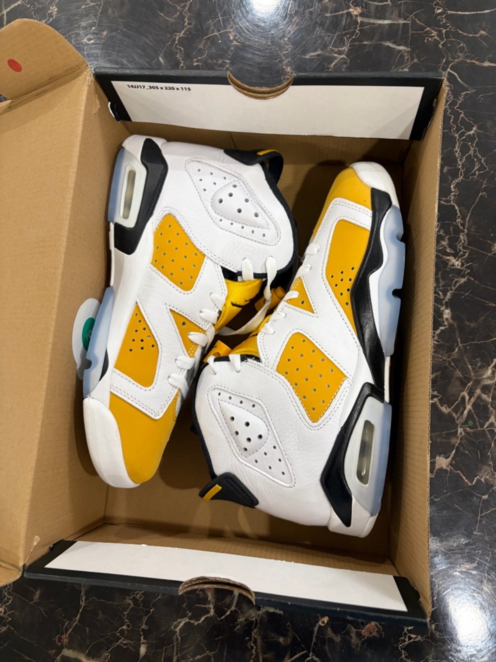 Kids White and Yellow Athletic Sneakers